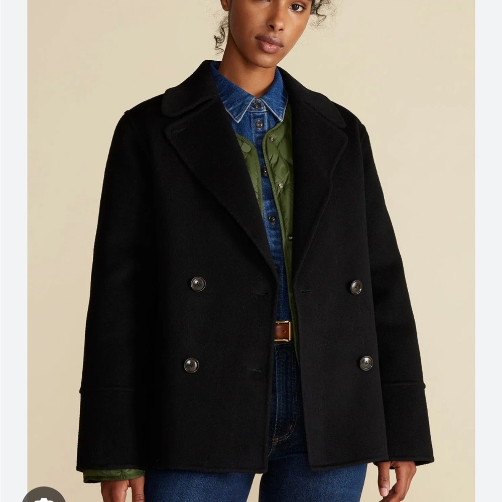 Women's Black Peacoat